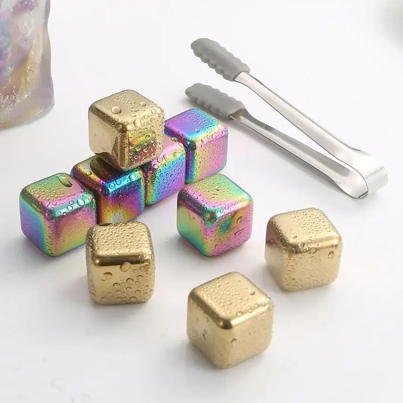 304 Stainless Steel Ice Cube Creative Food Grade Ice Cube Wine Cooler Metal Quick Freeze Pellets Whiskey Wine Stone whiskey stones