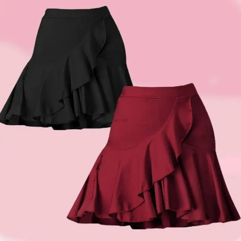 

Latin Dancewear Half-body Skirt Hip Female Adult Skirt Irregular Children Thin Waist Latin Half-body Skirt Dance Clothes