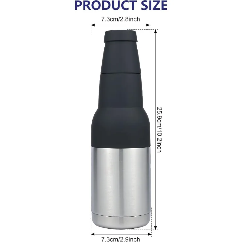 1PCS 12oz 3 in 1 Beer Bottle and Can Cooler Double Walled Stainless Steel Beer Bottle Cooler Vacuum Insulated Can Gifts for Men