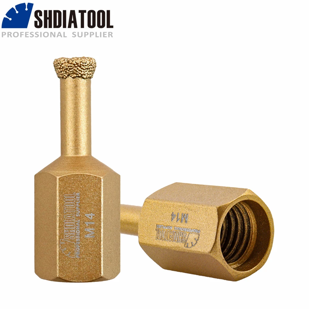 

SHDIATOOL 2pcs 10mm Vacuum Brazed Diamond Drill Bits Enlarging Holes For Porcelain Marble Ceramic M14 Thread Dry Drilling Bits