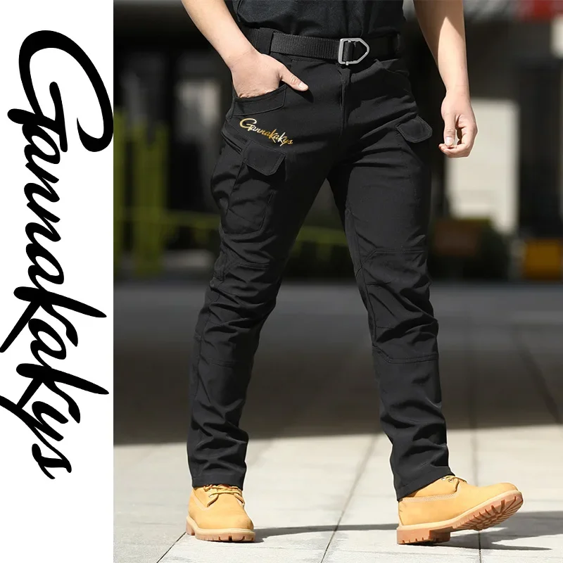 Autumn Men's Fishing Pants Windproof Hiking Sports Tactical Pants Mountaineering Camping Fishing Elastic