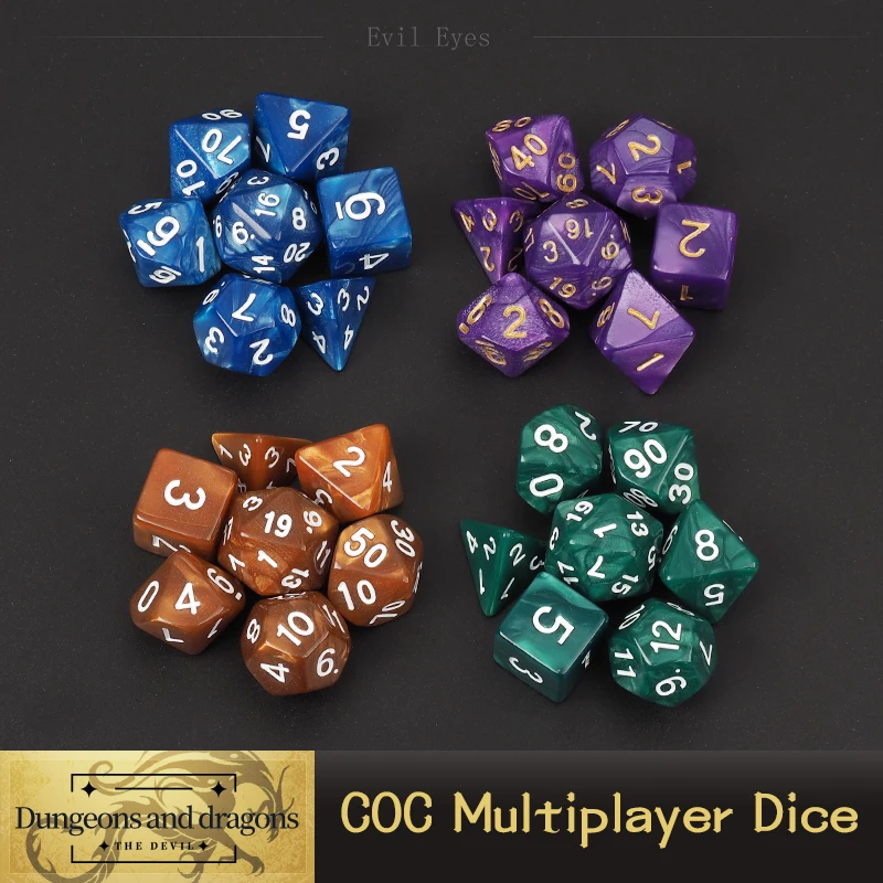 DigitalMultiplayerGameDice7pcsHighQualityAcrylicDicePolyhedral