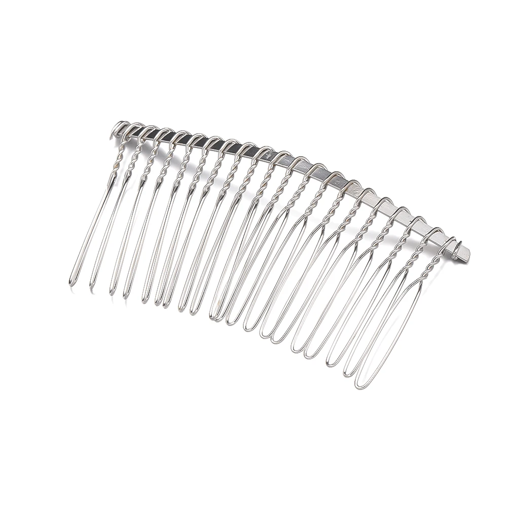 10 stücke 15.12.20 Zähne Metalldraht Haars pange Kamm Basis für DIY Hochzeit Schleier Kamm dekorative Frauen Mädchen Schmuck Zubehör liefert – Detail 6