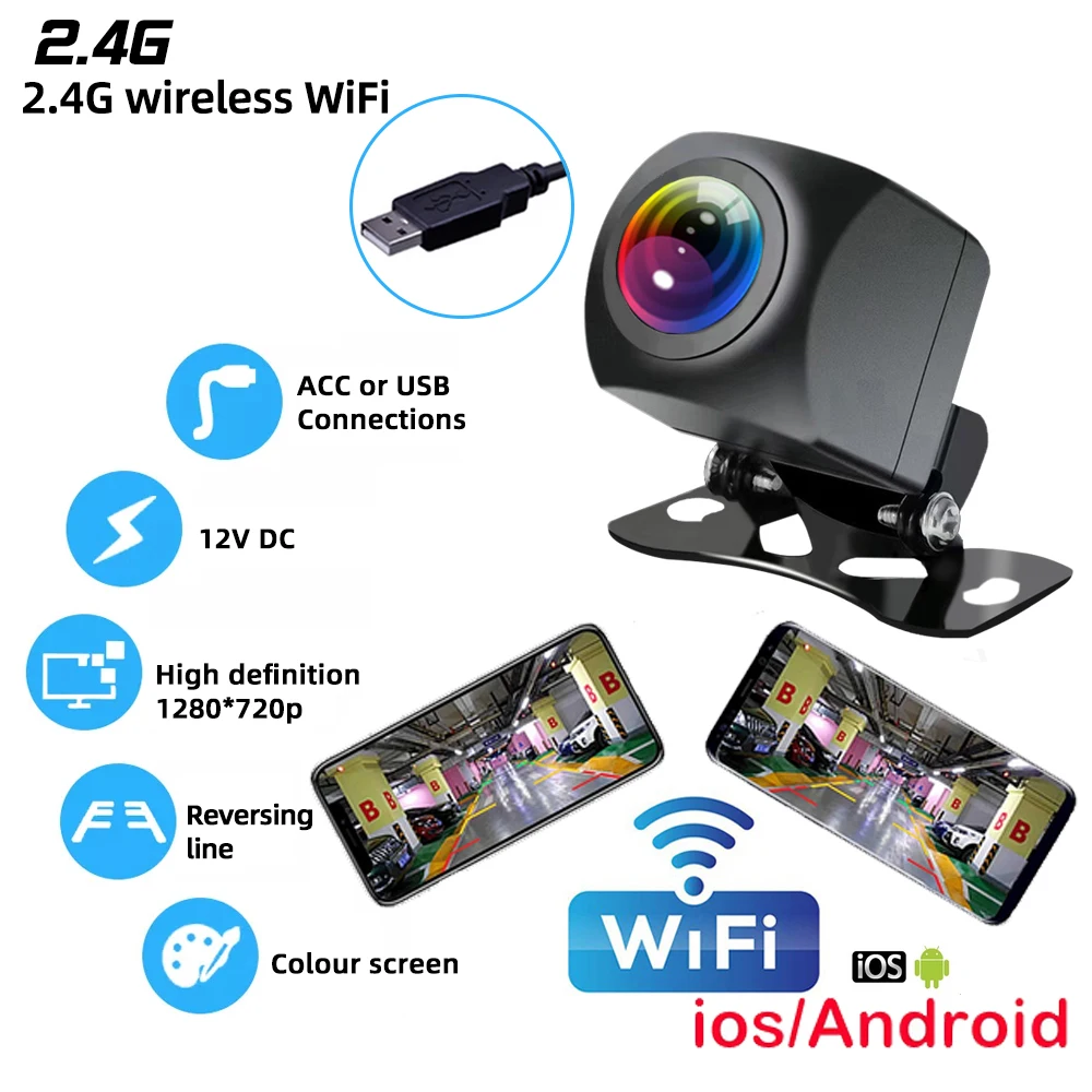 

W-Car WIFI Camera Wireless Reversing Assistance ISO/Android connection Waterproof with Smart Recording HD Night Vision
