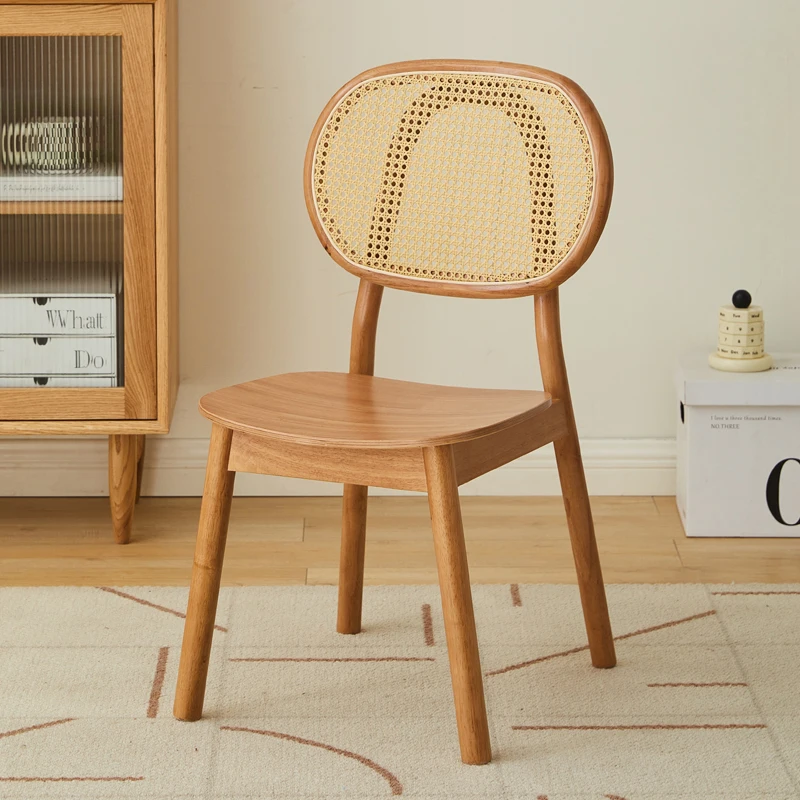 Dining Chairs Rattan Weaving Black Retro Nordic Comfort Rattan Chair Italian Design