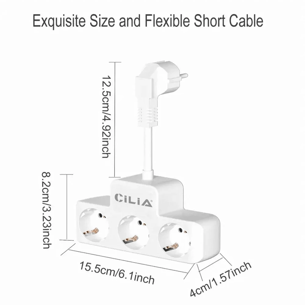 Compact Euro Wall Plug with Multiple Charging Ports - Available in Black or White