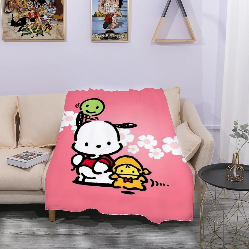 MINISO Pochacco Blanket Custom Halloween Blanket for Living Room Decorative Sofa Blankets for Bed Boho Home Decor Bedspread the 2