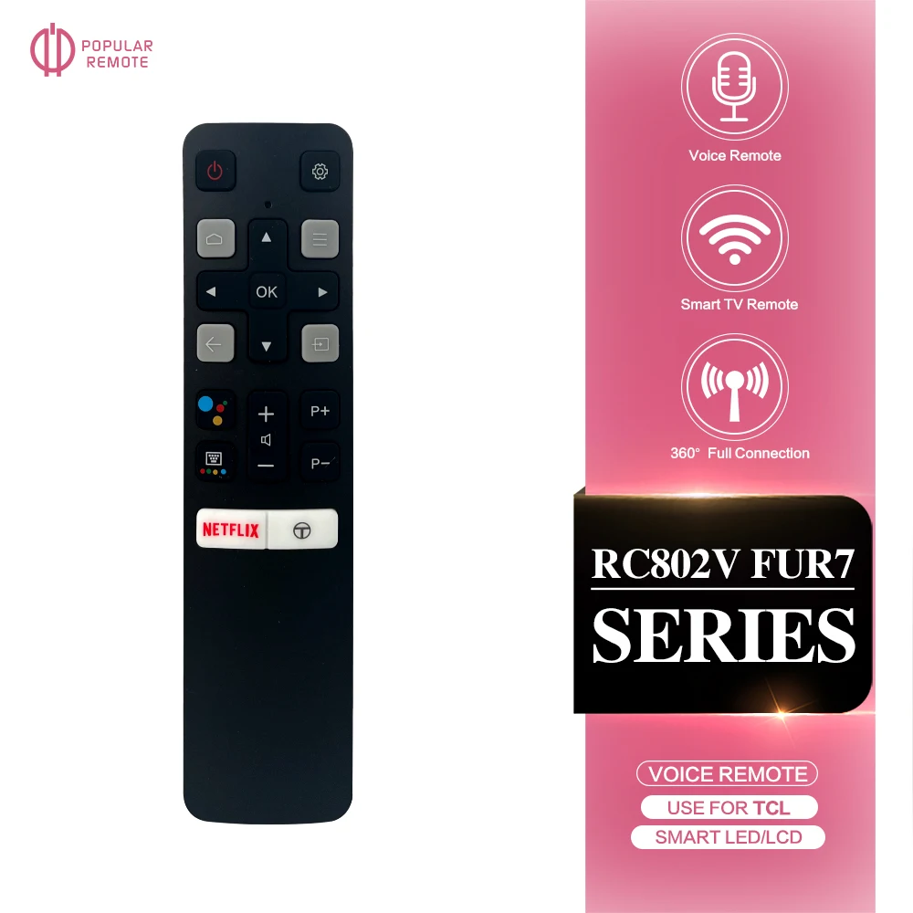 Фото Новый голосовой пульт дистанционного управления RC802V FUR7 подходит для TCL TV 40S334 50S434 55S434 75S434 40S330 70S430 32S334 55S435 50S435 43S43432S6500A 65P8S №1