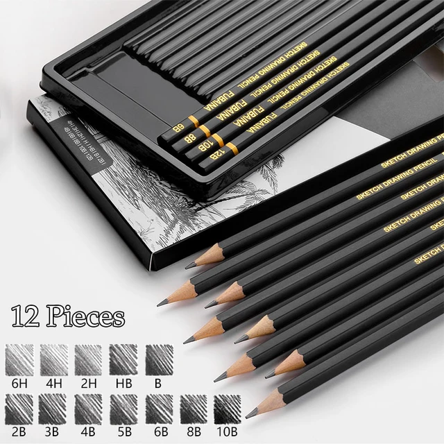 Sketch Pencils Hb 2b 4b 6b 8b 10b  Art Supplies Pencil Graphite - 12pcs  Set 2h-8b - Aliexpress