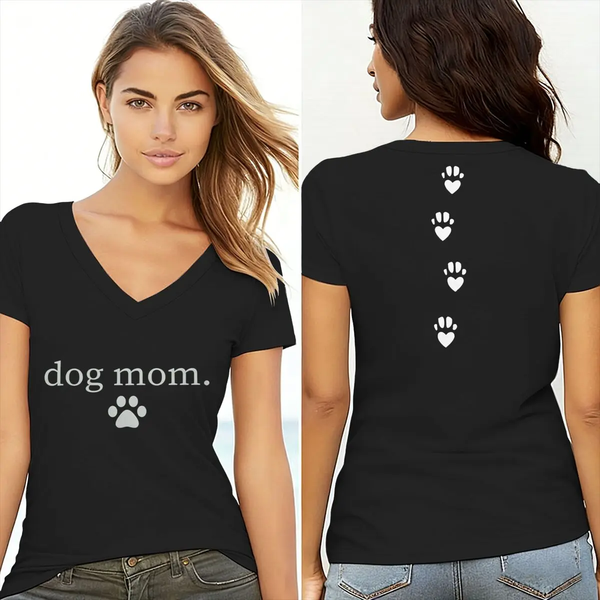 Dog Mom V-Neck Tee 2
