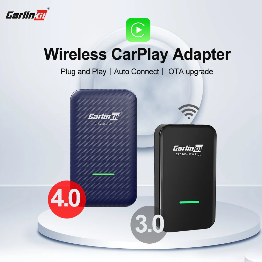 CarlinKit 4.0 무선 안드로이드 자동 어댑터, 3.0 무선 카플레이 Ai 박스, USB 동글, 아우디, 폭스바겐, 벤츠, 기아, 혼다, 도요타, 포드, 마쓰다용 