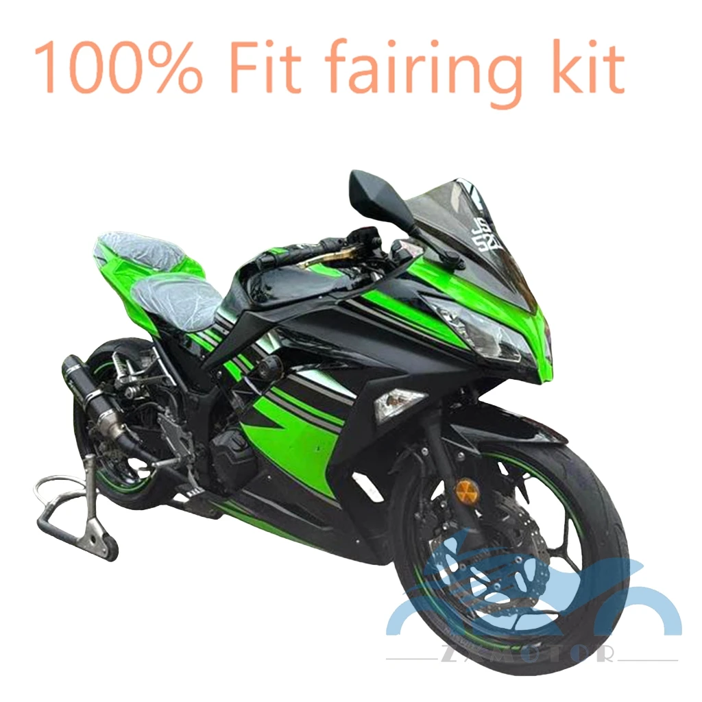 

Комплект обтекателей для Ninja300 ninja250 EX300 2013 2014 2015 2016 EX250R, зеленые Запчасти для мотоциклов, корпус из АБС-пластика