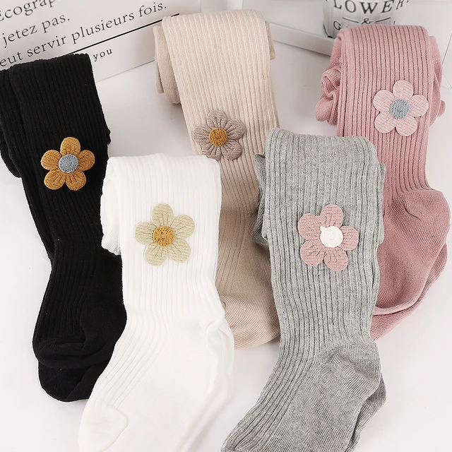 Collants en coton pour bébés filles, bas taille haute, chaussettes hautes,  chaudes, tricotées, pour enfants de