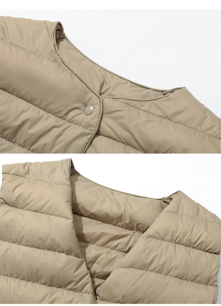 SEDUTMO Ultra Light Thin Duck Down Vest Women Quilted Winter Pocket Short Warm Basic Jacket Autumn Casual Waistcoat ED2060