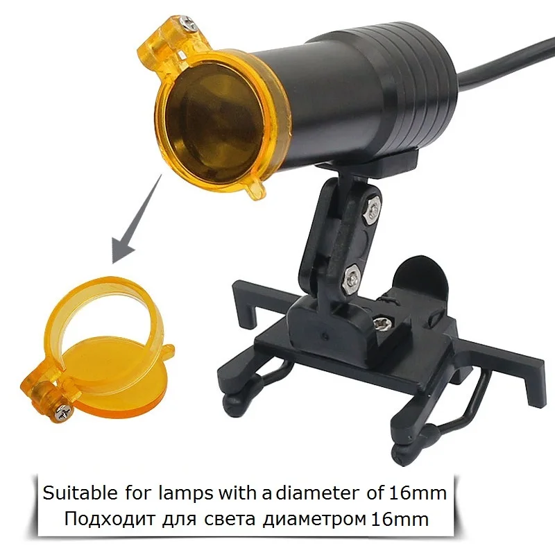 Filtro amarillo para faros LED, Lupas dentales Binocular óptico para iluminación de laboratorio, accesorios de lupa