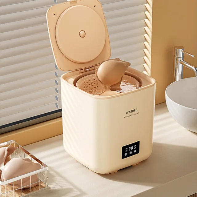 Automatic Mini Washing Machine, 7L Capacity, Compact Sock and Underwear Cleaner, Automatic Water Filling, Convenient Washing 6