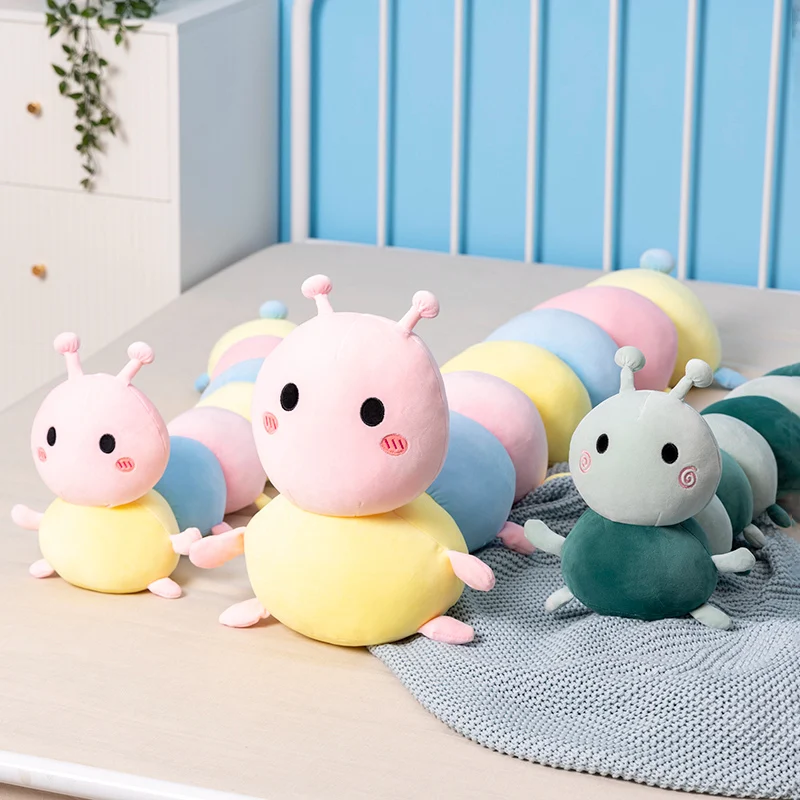 

100-150cm Cartoon Colorful Caterpillar Plush Long Pillow Toys Soft Stuffed Animals Insect Cute Doll Plushie Cushion Home Decor