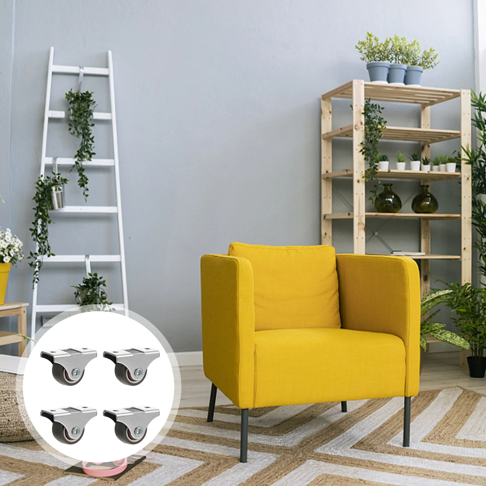 

4 Pcs Desk Tatami Roller Orientation Wheel Castor Wheels Rubber Heavy Duty Casters