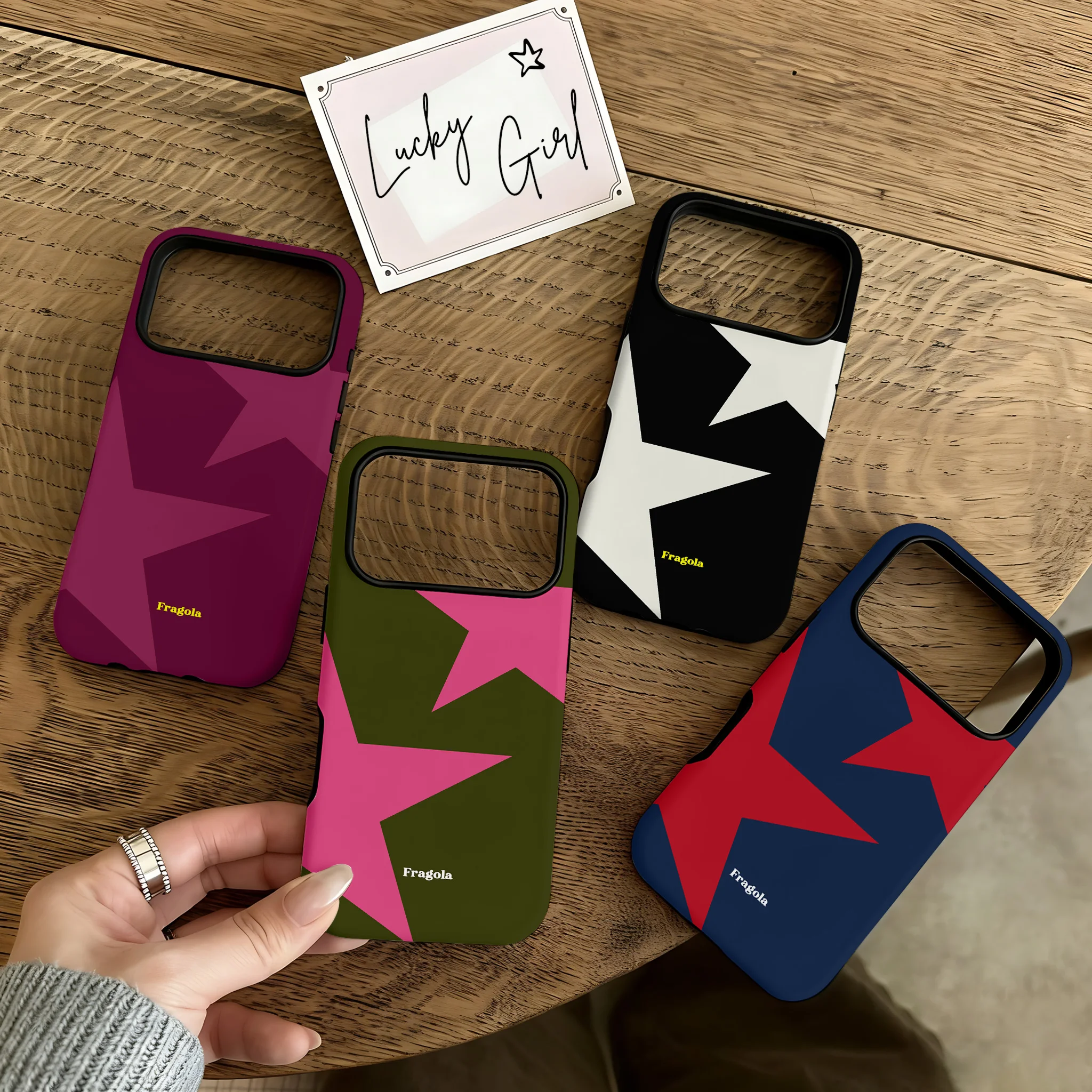 Clmj Swag Stars Polka Dots Handyhülle für iPhone 17 17e 16e 16 15 14 13 12 11 X XS XR XSMAX 7 8 Air Pro Max Plus Doppelschichtig
