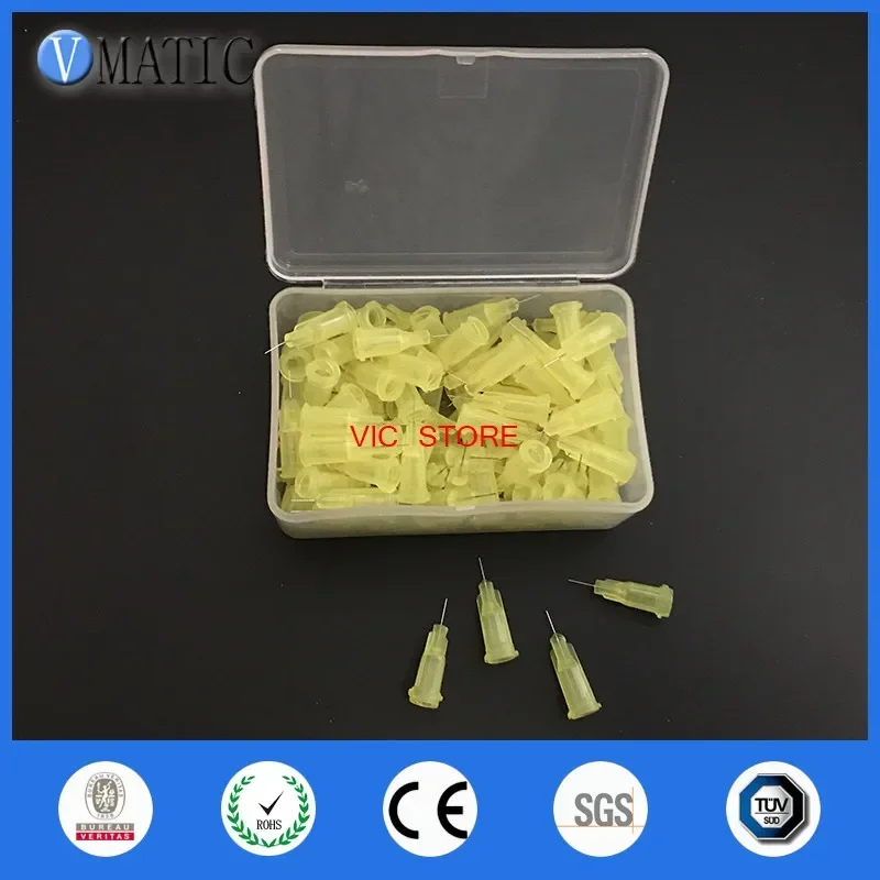 Non Sterilized Quality Assurance 100Pcs 32G 1/4'' Inch Stainless Steel Glue Dispensing Screw Syringe Needle Tips