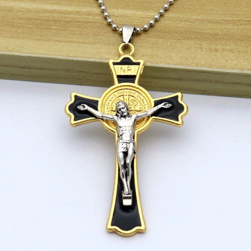 Description Picture 4 of itemVintage Holy Jesus for Cross Pendant Christian Holy Jesus Hanging Ornament Decor for Home Tote Bag Luggage Suitcase Deco
