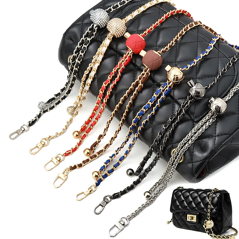 

1Pc Purse Chain Strap Crossbody Handbag Chains Replacement Leather Shoulder Bag Chain Straps Chic Golden Ball Bag Accessories