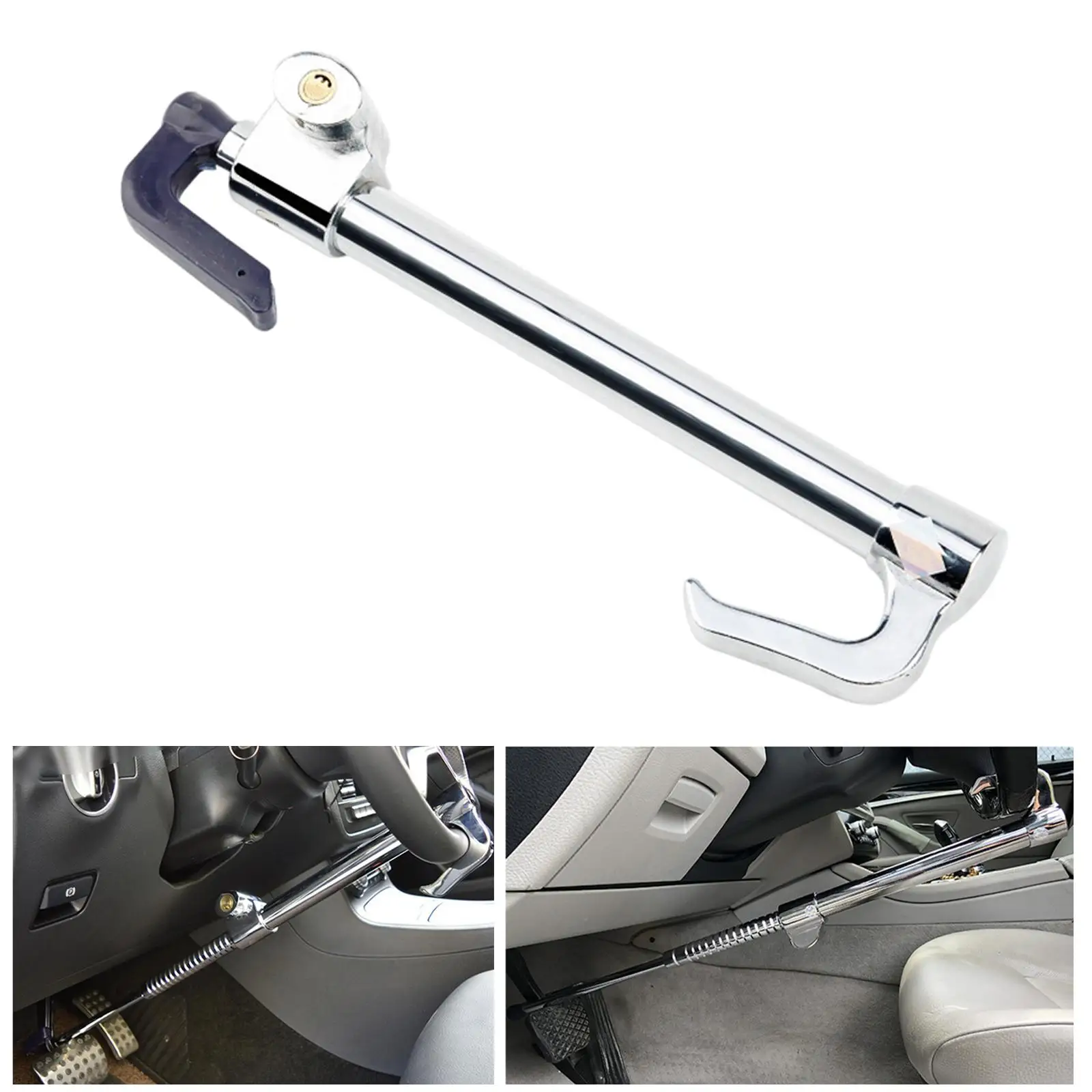 Universal Steering Wheel Lock Heavy Duty Extendable Retractable, Anti , Fits for SUV, Vehicles, Truck Car