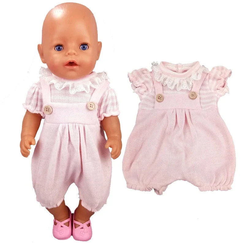 Baby Doll Clothes Overalls For 17 Inch Reborn Baby Doll Outwear Child Girl Birthday Gift doll clothes