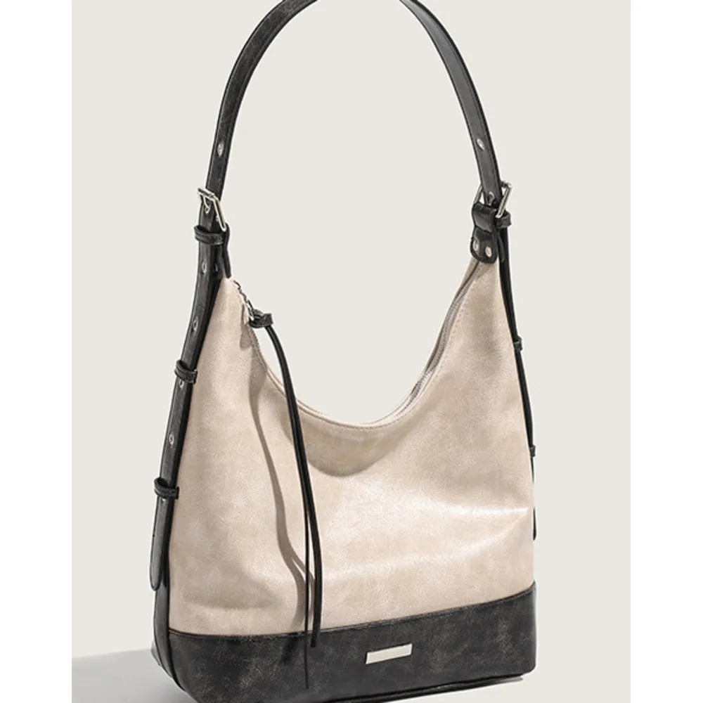 Borsa a secchiello diagonale per l'acqua casual versatile a spalla con blocco di colore di alta qualità, da pendolare, sotto le ascelle, 2024_voghion.com