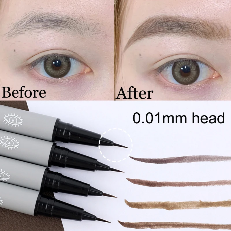 

Жидкий карандаш для бровей с ультратонкой головкой, водостойкая Стойкая подводка для глаз, устойчивая к воздействию пота, контурная подводка для бровей