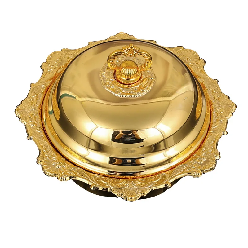 European creative butter dish butter dish round metal cover steel cover