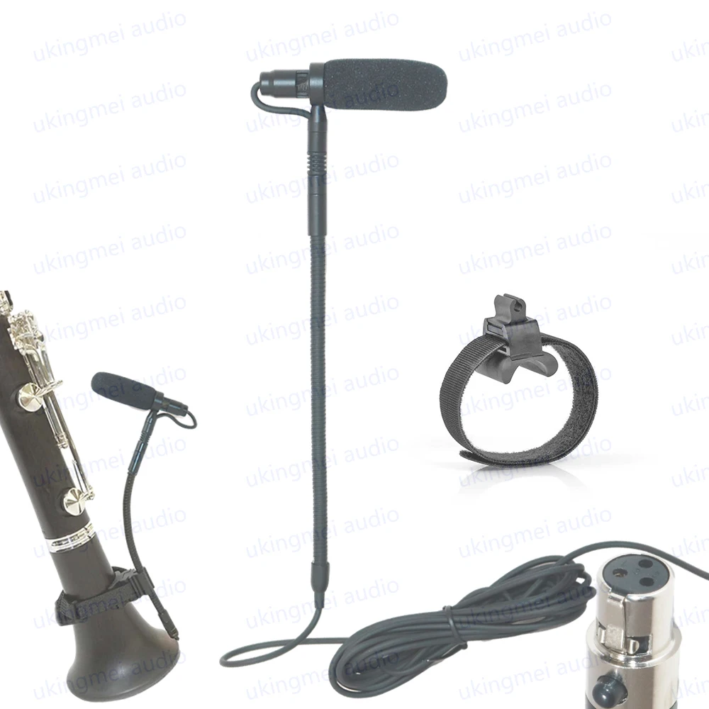 Professional Musical Instrument Condenser Gooseneck Microphone System For Guitar Saxophone Violin Piano Cello Bass Clarinet