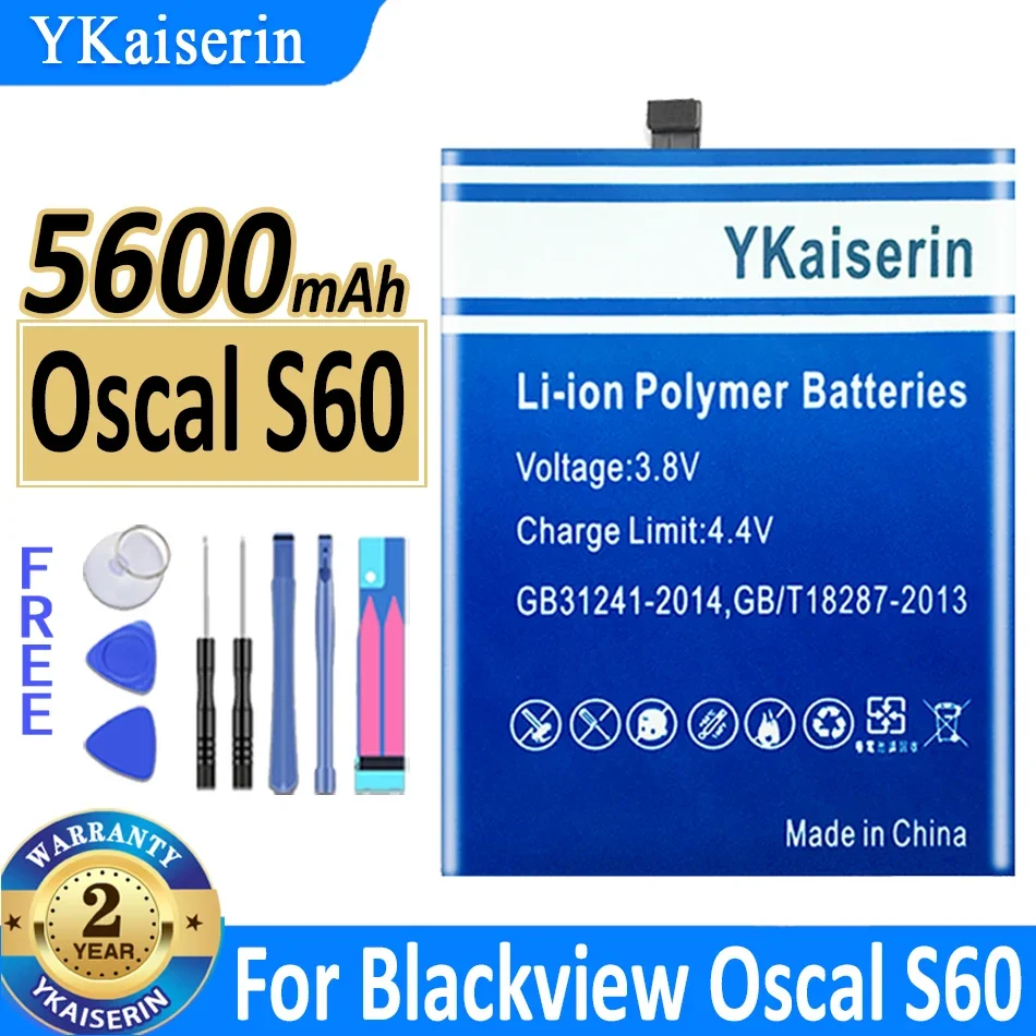 

YKaiserin New Li616077HTT Battery 5600mAh For Blackview OSCAL S60 Mobile Phone Bateria