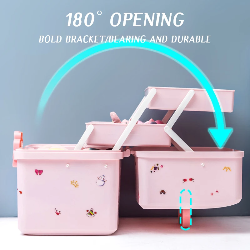 Cuticate Girl Hair Accessories Storage Box Jewelry Organizer for Headband Necklaces Pink, Infant Girl's, Size: 27cmx18cmx24cm