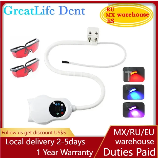 GreatLife Dent 50w 10 Leds Blue Red Purple 3 Models Accelerator Bleaching Teeth Whitening Led Light Lamp for Chair and Table