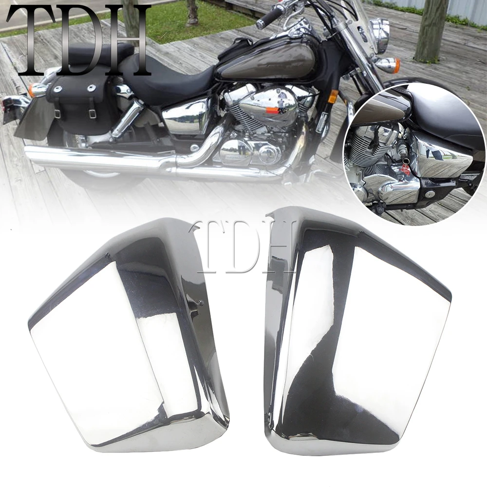 

Для Honda Shadow Aero VT400 VT750 2004-2011 хромированная батарея мотоцикла Левая Правая боковая обтекатель Защитная крышка защита VT 400 700