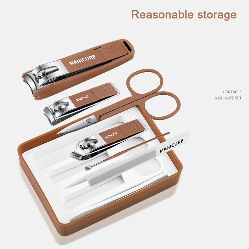 5/6 pcs Nail Clipper Set HighGrade Household Nail Clippers Men Women Universal Pedicure Tools Simple Portable EDC Nail Tools 6