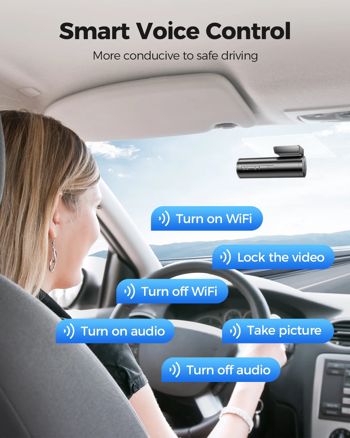 كاميرا سيارة 4K مزدوجة مع GPS