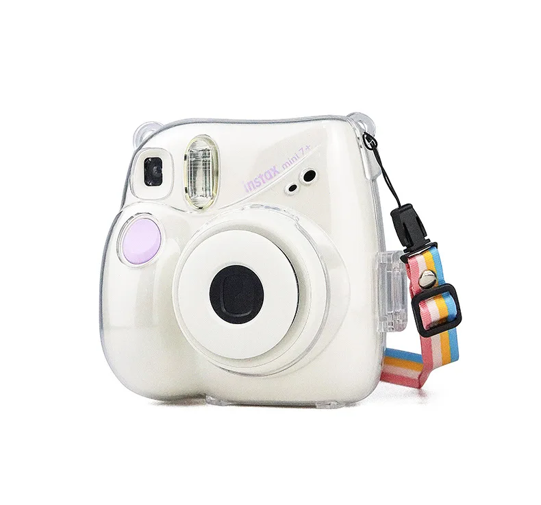 for Fujifilm Instax Mini 7+ Camera Crystal Protective Case Fit Sleeve Storage Scratch Resistant Strap Transparent PP Hard Case