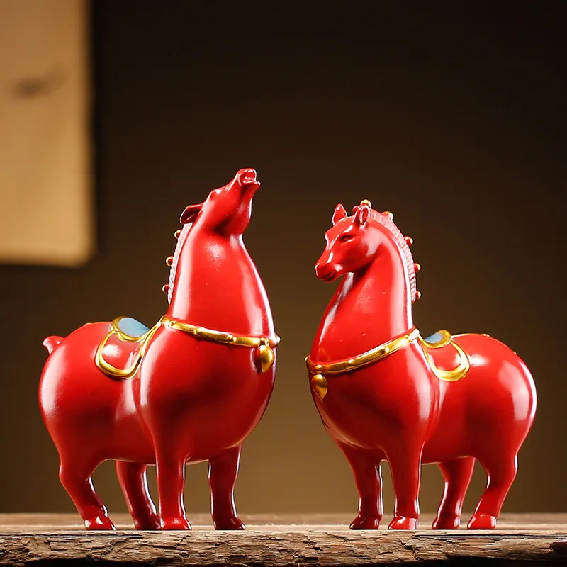 Chinese Style Creative Tangma Ceramic Ornaments Gift Crafts Horse To Success Desktop Living Room Study Room Decoration