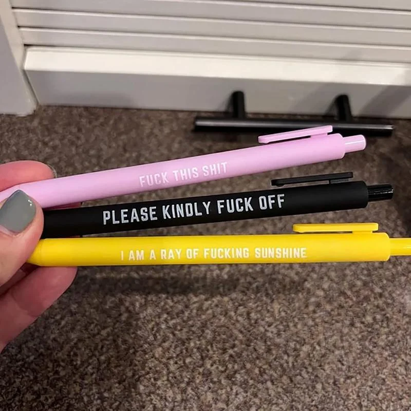 Funny Pens Swear Word Pen Set Weekday Vibes Glitter Pen Funny Office New  1-9pcs