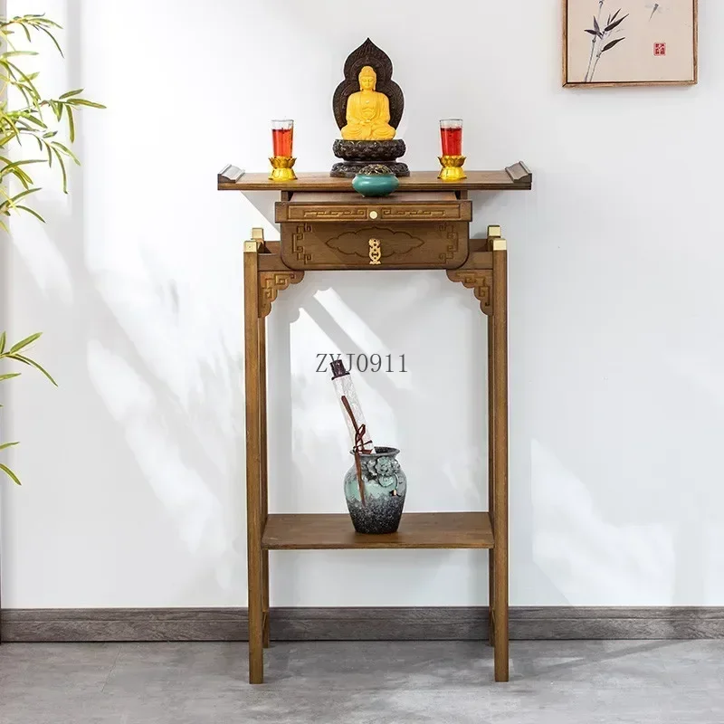 *Traditional Chinese Bamboo Side Table Natural Hall Coffee Desk Expandable Incense Buddha Table Elegant Living Room Furnishing