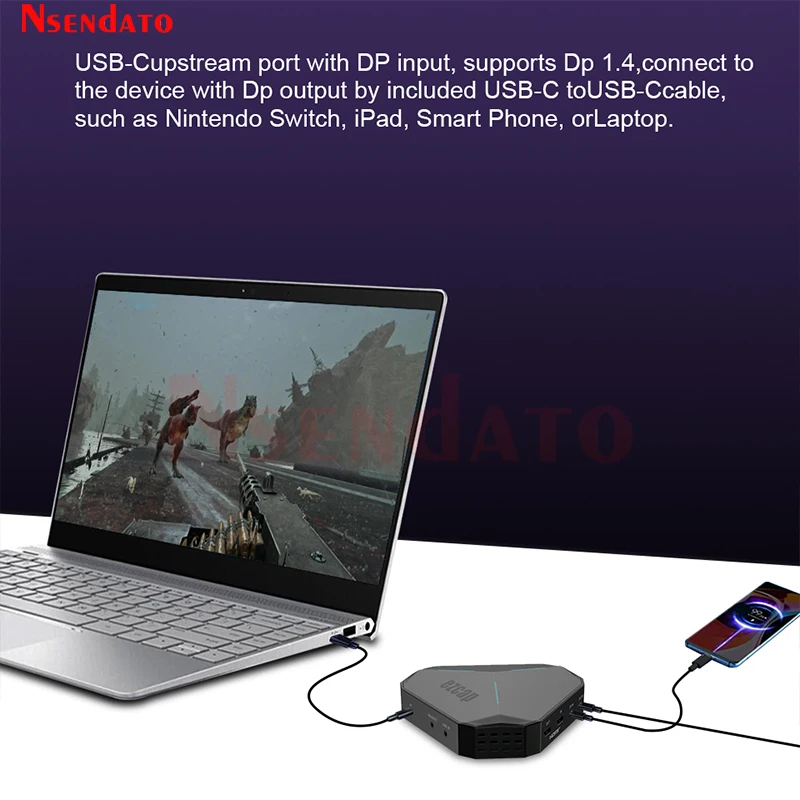 Ezcap368 GameDock Extreme Duo 4K p60 HDMI DP USB3.2 Video Audio Game Capture Grabber Card For VRR Pass-Through for PC Xbox PS5