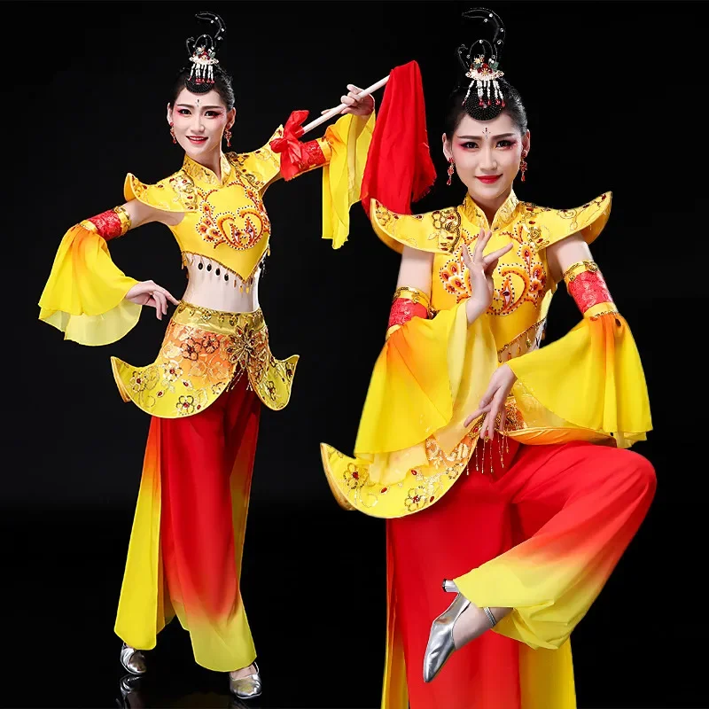 

Yellow Dun Huang Dance Costume For Women Thousand-hand Bodhisattva Performance New Year Festival Dance Clothing Xinjiang Clothes