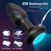 APP-Steuerung LED-Rotation Vibrierender Buttplug für Frauen Wackeln Analvibrator Homosexuelle Männer Analplug Interaktion Sexspielzeug für Paare 5