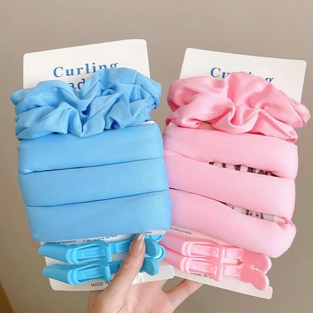 with Cloth Cover Heatless Curl Stick Fashion Lazy Curl Wand Headband Hair Style Tools Big Wave Head Hair Curler Women Girls chenille lazy mopping slipper cover removable and washable mopping slipper for cleaning floors
