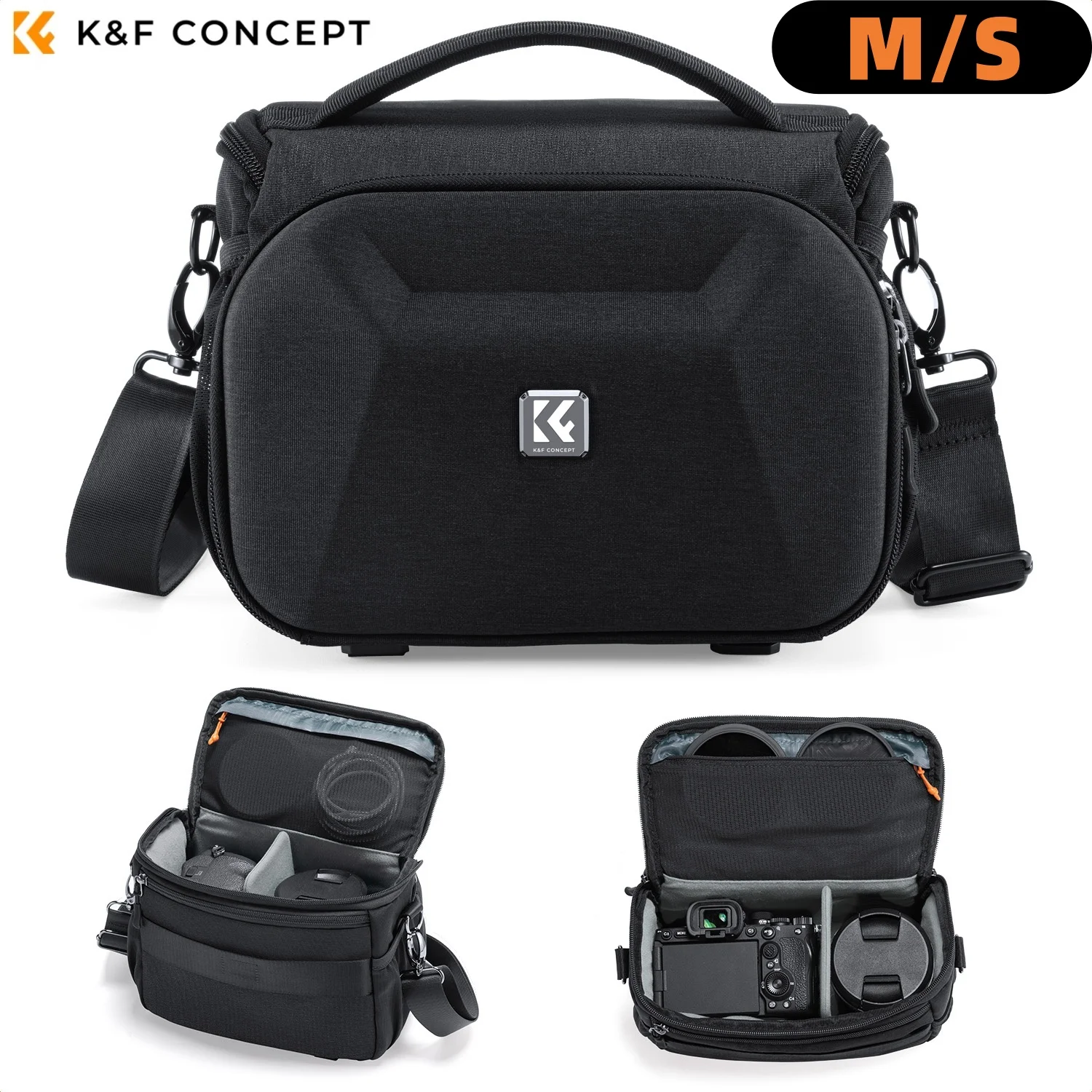 Borsa a Tracolla Leggera e Resistente K&F CONCEPT, Impermeabile, per Fotocamere Sony Canon DSLR/SLR