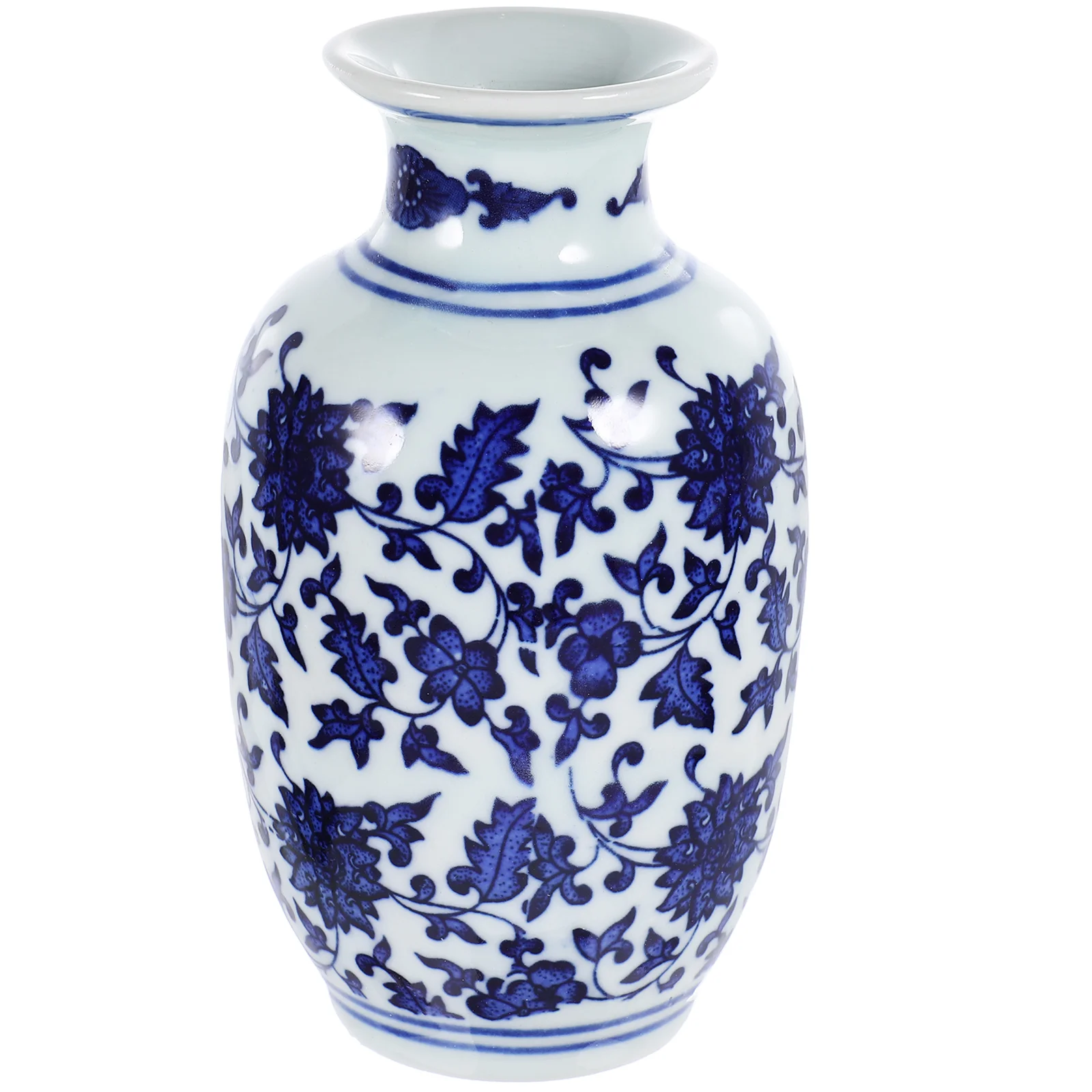

Ceramic Vase Blue and White Porcelain Desktop Simple for Flower Arrangement Small Retro Decorative Plant Pot