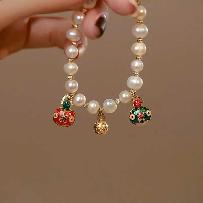 New Arrival Natural Baroque Freshwater Pearl Ethnic Chinese Mascot 14K Gold Filled Female Charm Bracelet Jewelry Gifts No Fade