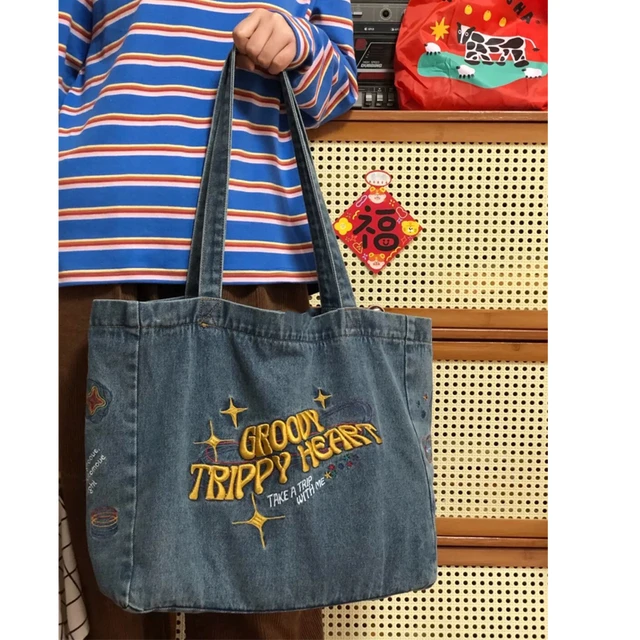 Denim Women Handbag Large Capacity Quality Ladies Big Totes Casual Tassels  Female Shoulder Bags Bolsa Commuting Shopping Bags - Tote Bags - AliExpress